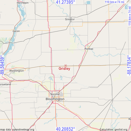 Gridley on map