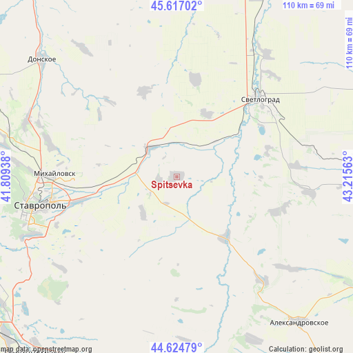 Spitsevka on map