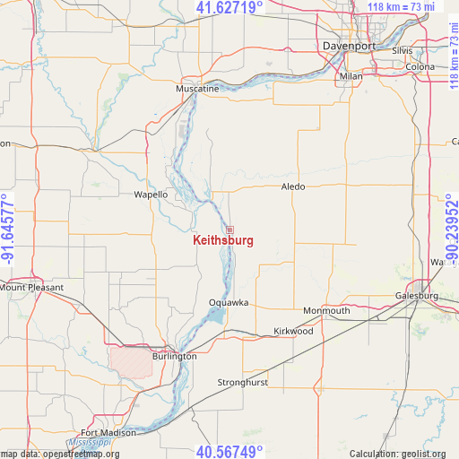 Keithsburg on map