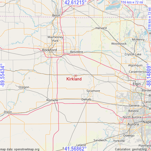 Kirkland on map