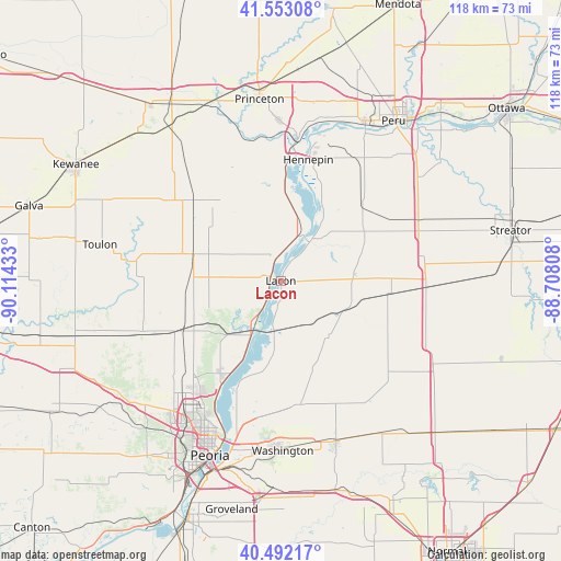 Lacon on map