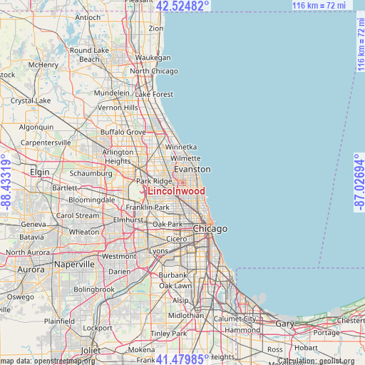 Lincolnwood on map