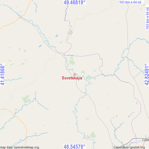 Sovetskaya on map