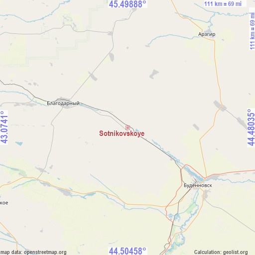 Sotnikovskoye on map