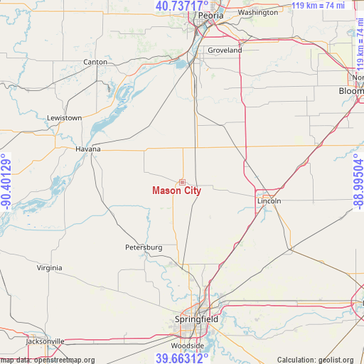 Mason City on map