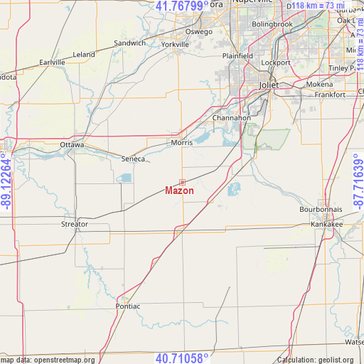 Mazon on map