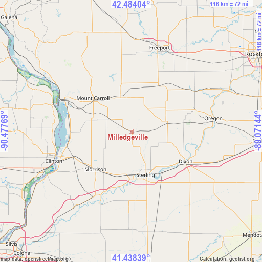 Milledgeville on map
