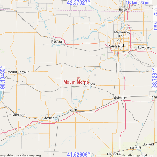 Mount Morris on map