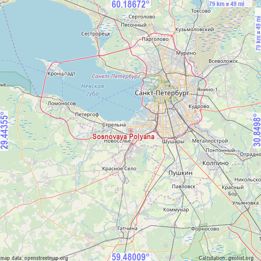 Sosnovaya Polyana on map