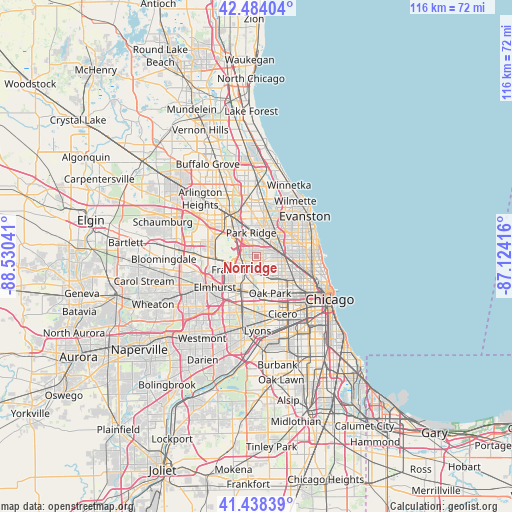 Norridge on map