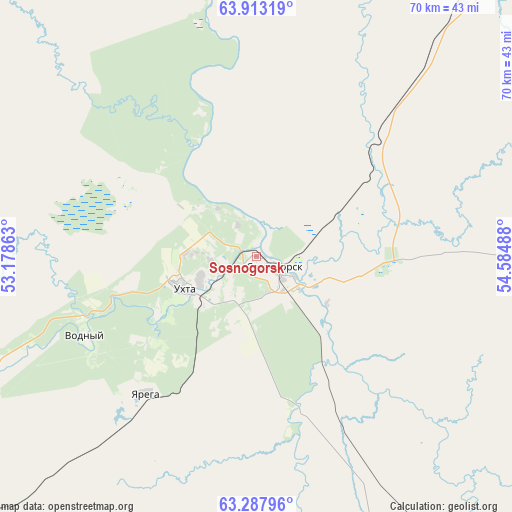 Sosnogorsk on map