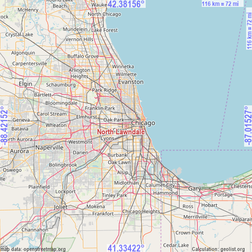North Lawndale on map