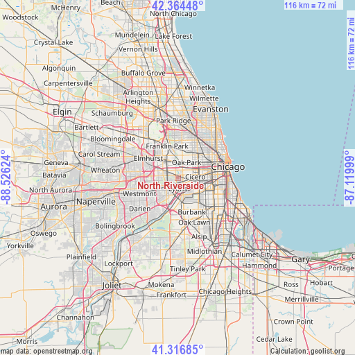 North Riverside on map