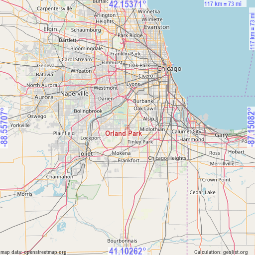Orland Park on map