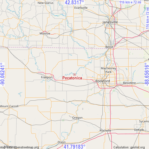 Pecatonica on map