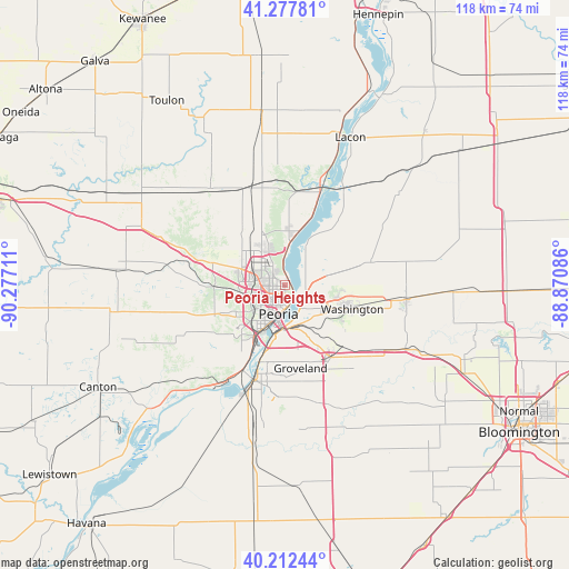 Peoria Heights on map