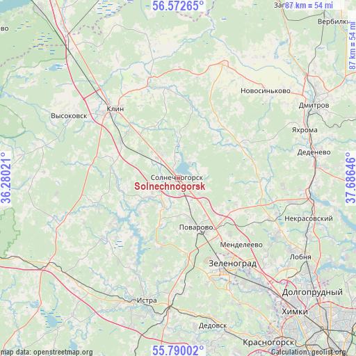 Solnechnogorsk on map
