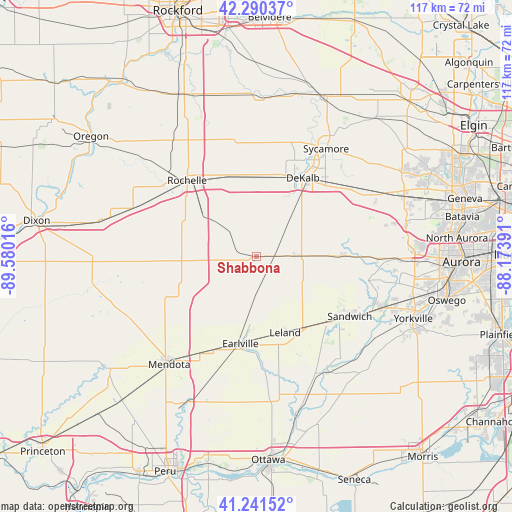 Shabbona on map