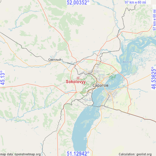 Sokolovyy on map