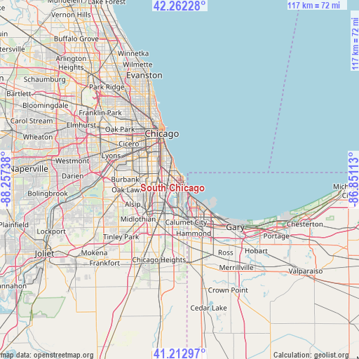 South Chicago on map