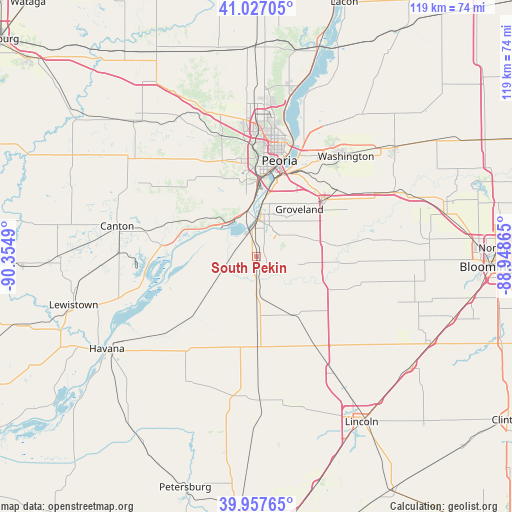 South Pekin on map