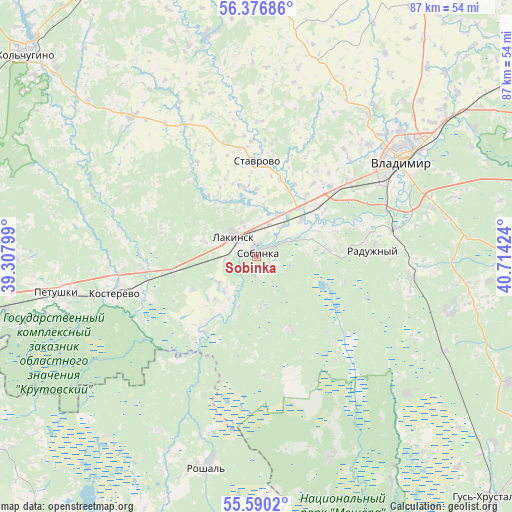 Sobinka on map