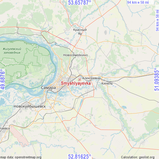 Smyshlyayevka on map