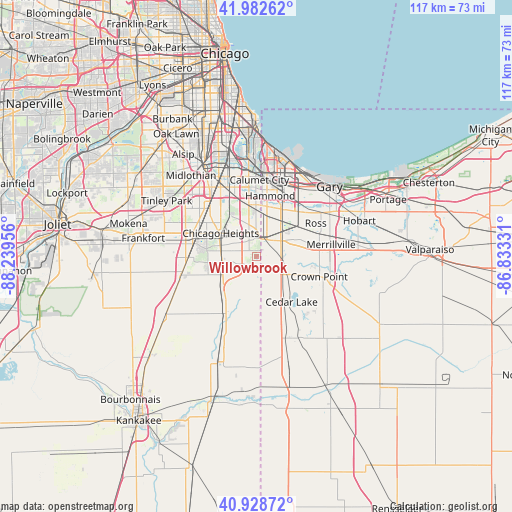 Willowbrook on map