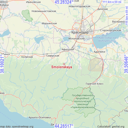 Smolenskaya on map