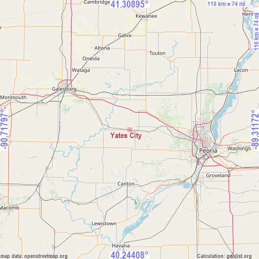 Yates City on map