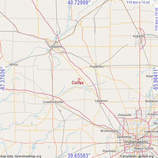 Colfax on map