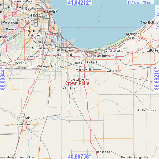 Crown Point on map