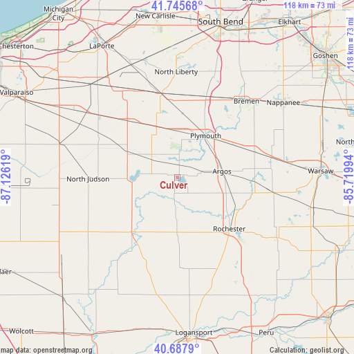 Culver on map