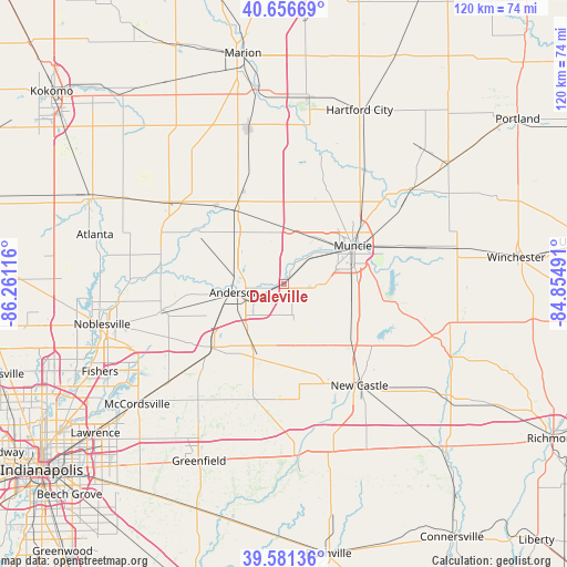 Daleville on map