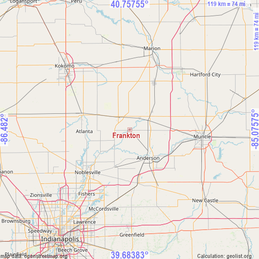 Frankton on map