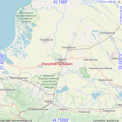 Slavyansk-na-Kubani on map