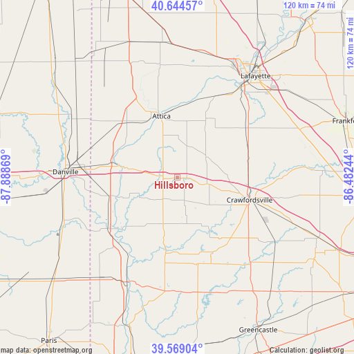 Hillsboro on map