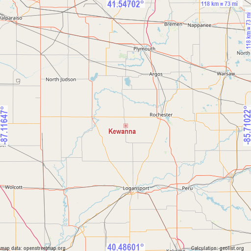 Kewanna on map