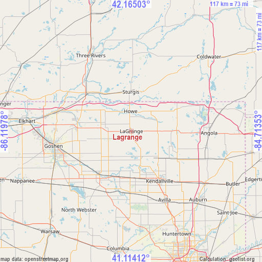 Lagrange on map