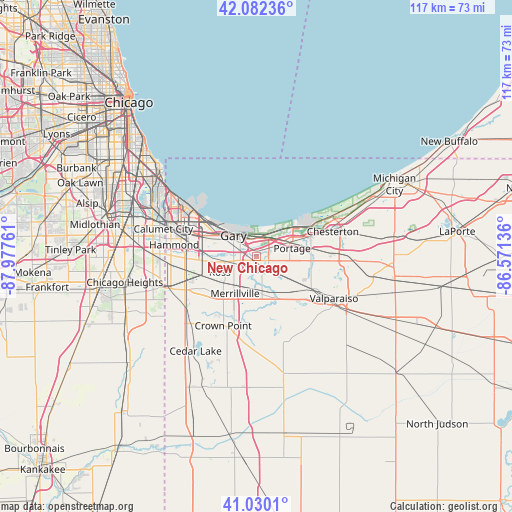 New Chicago on map