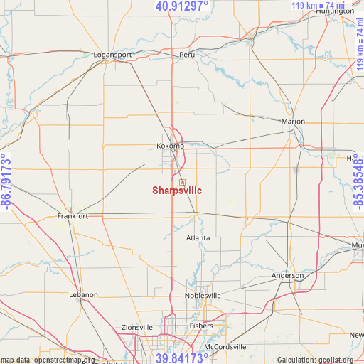 Sharpsville on map