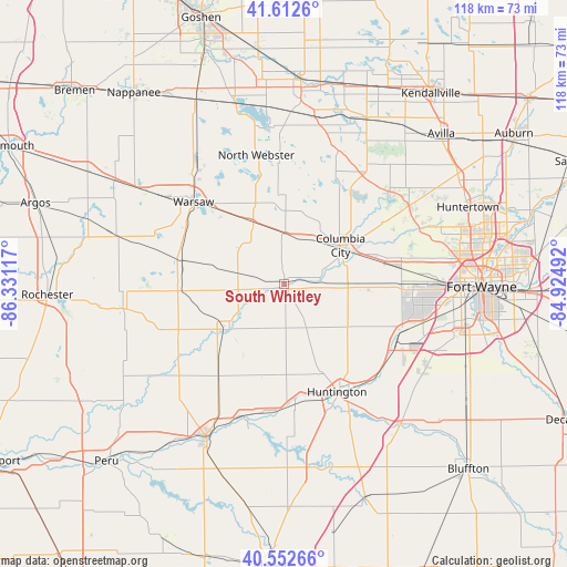 South Whitley on map