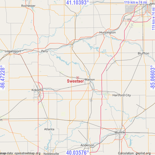 Sweetser on map