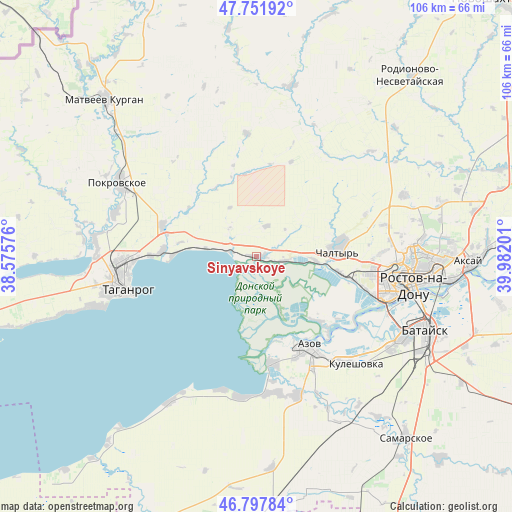 Sinyavskoye on map