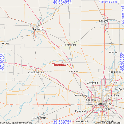 Thorntown on map