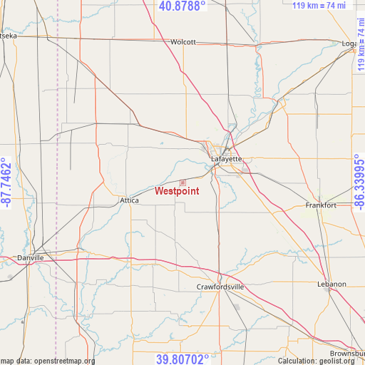 Westpoint on map