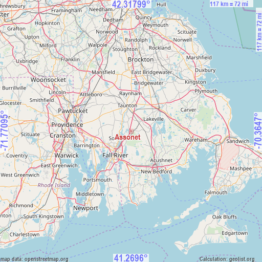 Assonet on map