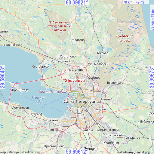 Shuvalovo on map