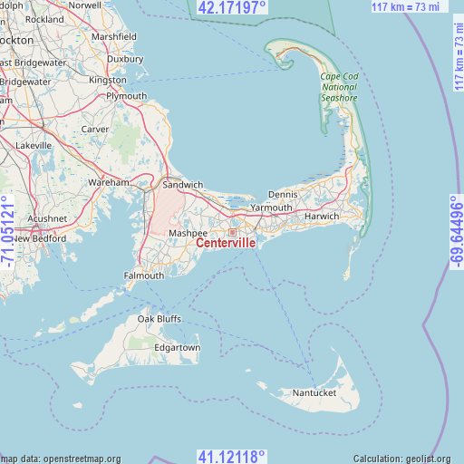 Centerville on map