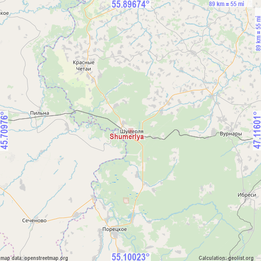 Shumerlya on map